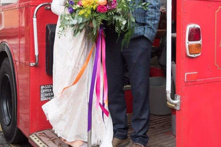 Bright and bold bridal bouquet