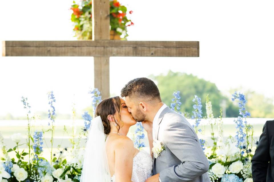 Our first kiss as husband/wife