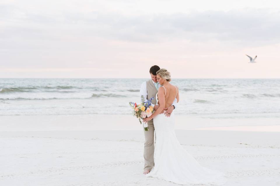 Pastel skies and powdery sand