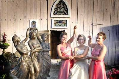 Bride with her bridesmaid portrait