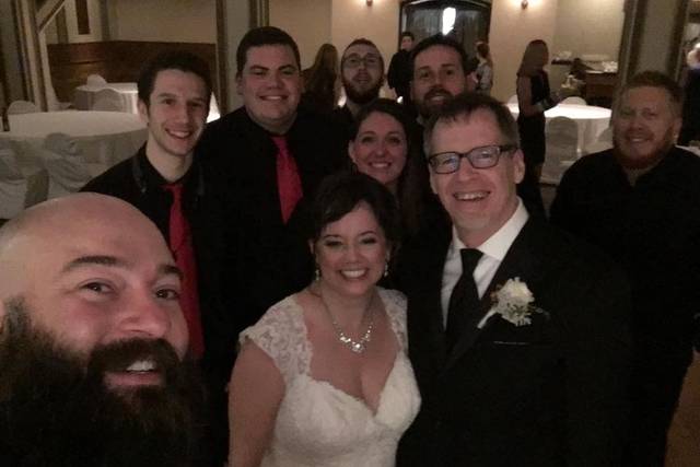 Couple with their guests'