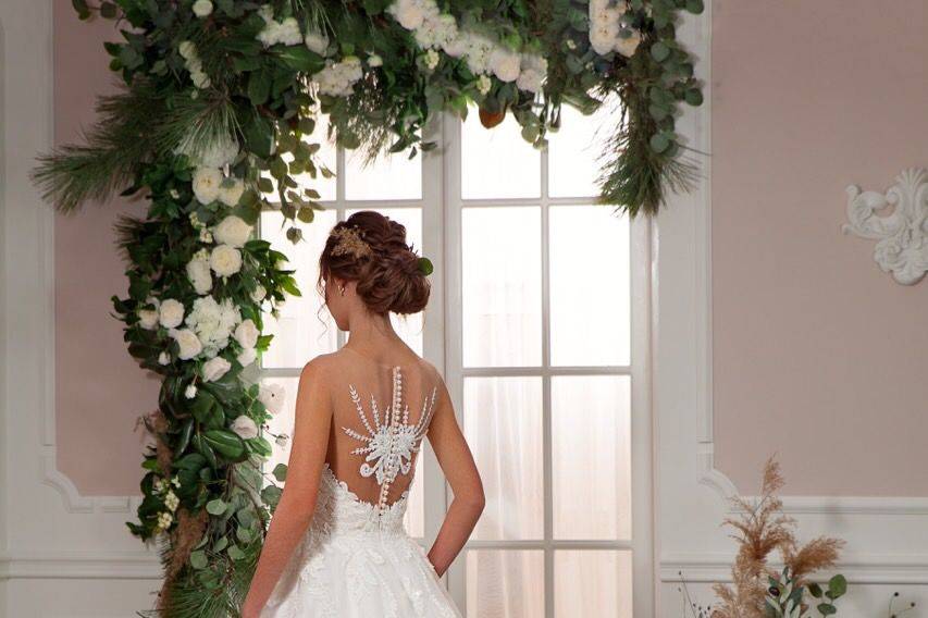 Bride in her wedding gown