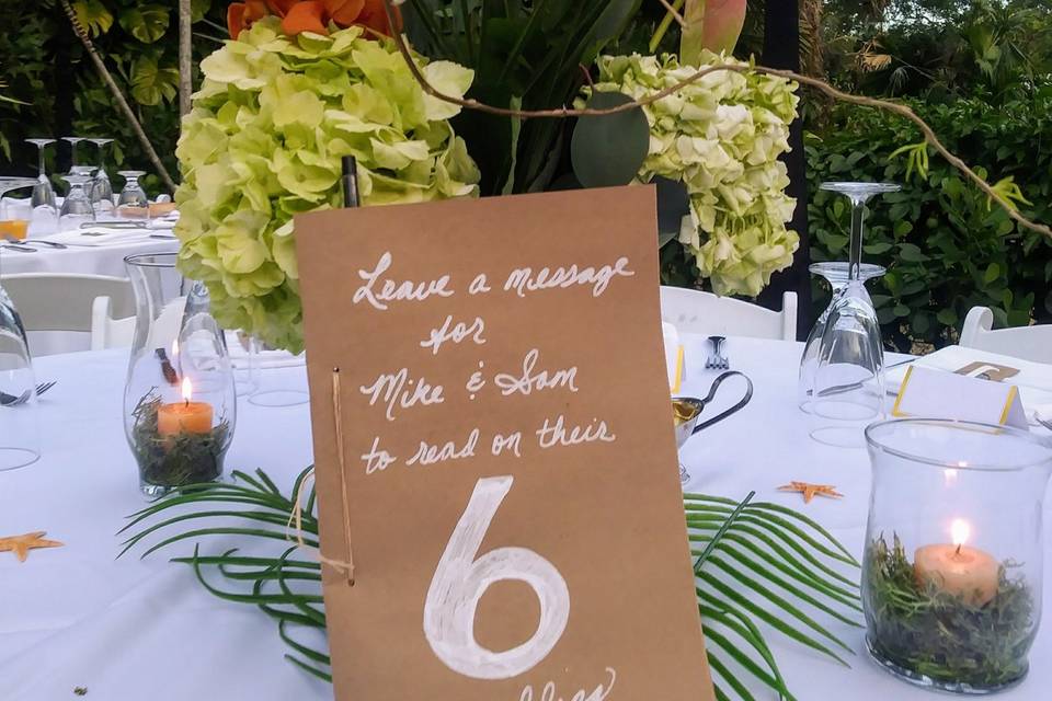 Add a personal touch by writing your own table numbers.