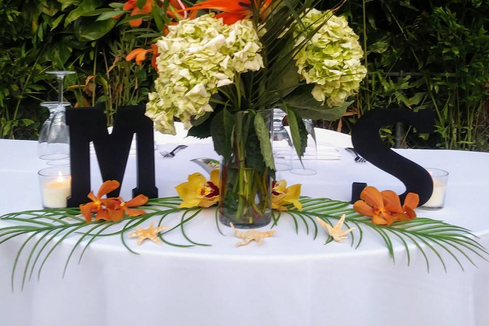 Beautiful Bride & Groom table for a spring wedding
