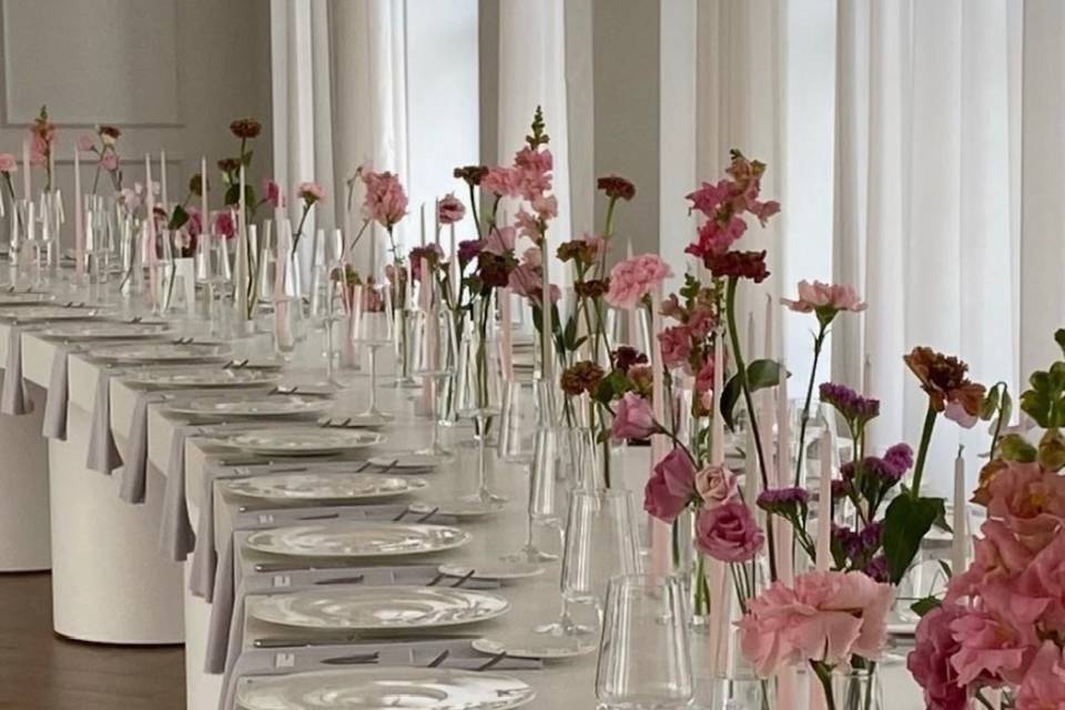 Pink Table Flowers