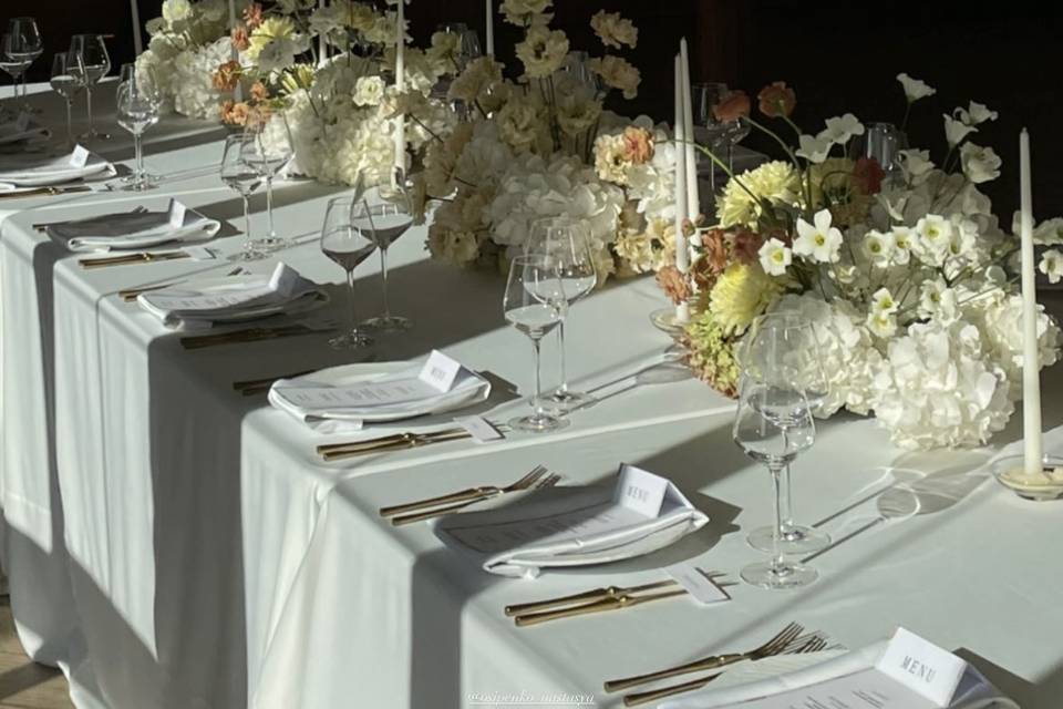 Wedding table decor cape cod