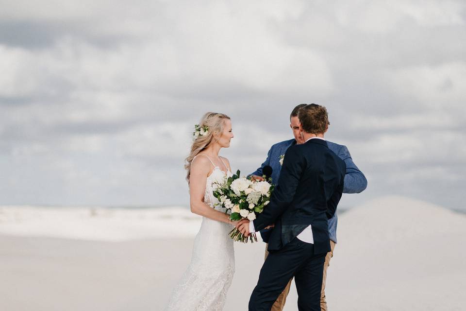 The bride and groom