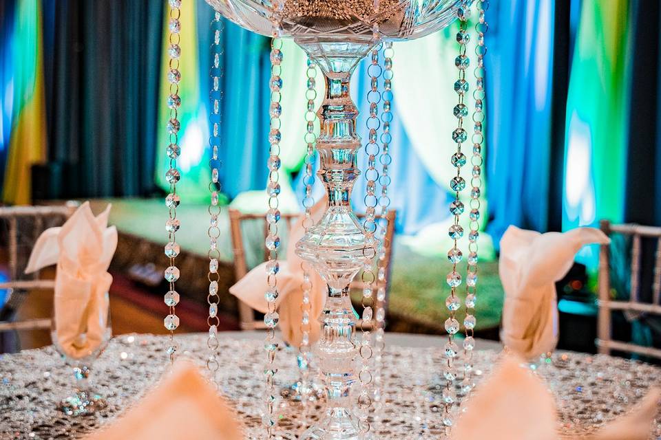 Crystal floral centerpiece