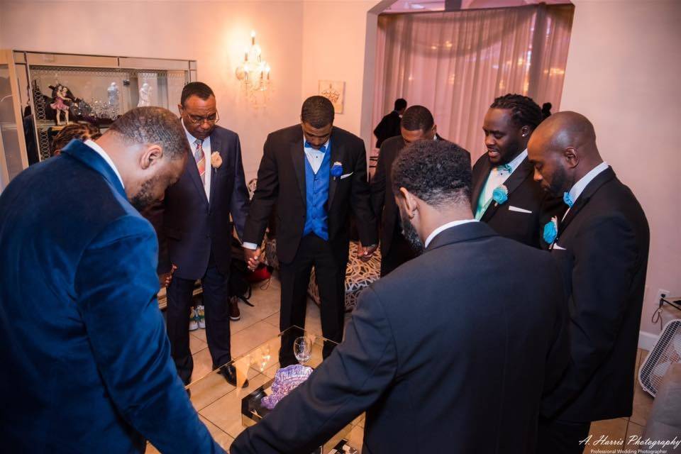 Groom preparing for his bride