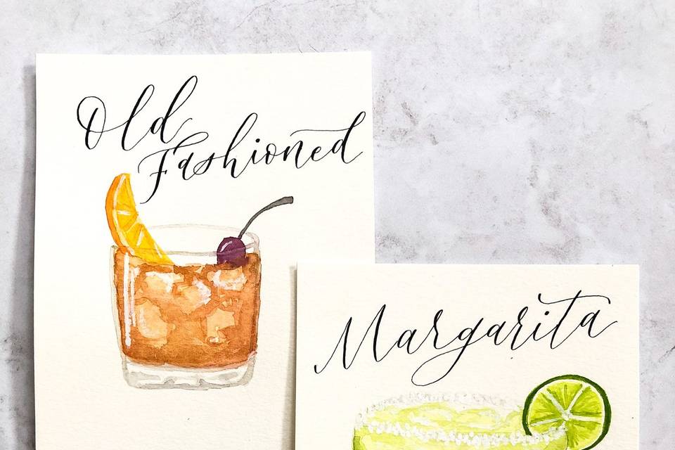 Signature cocktail menu