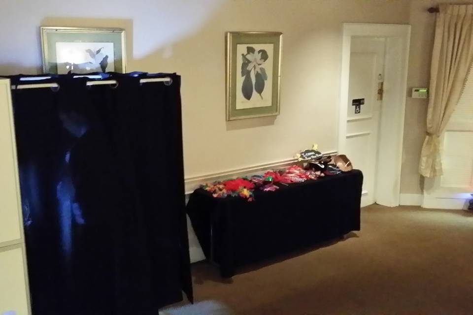 Photo booth and props table