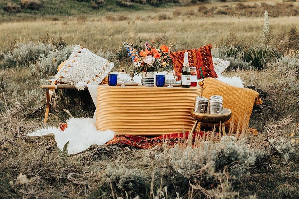 Elopement dinner setup