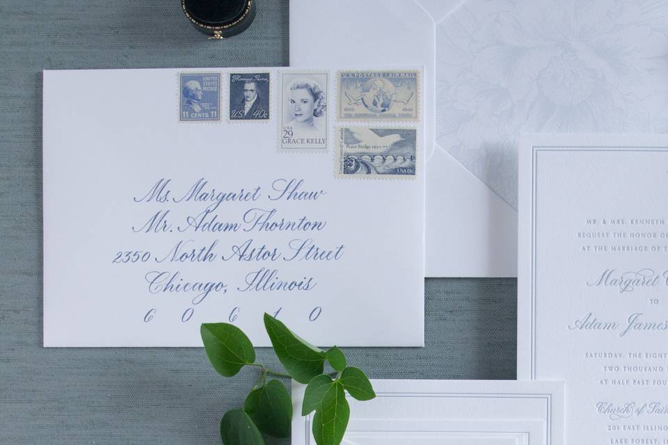 Invitation suite calligraphy