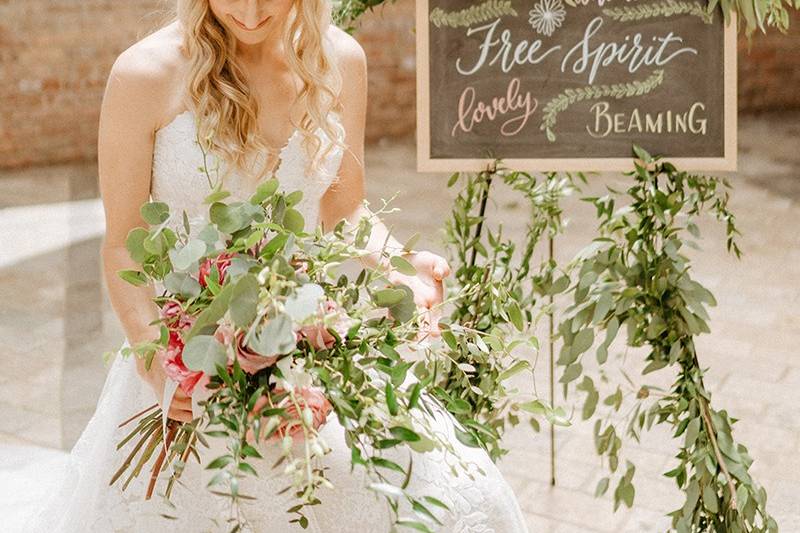 Custom chalkboard bridal sign