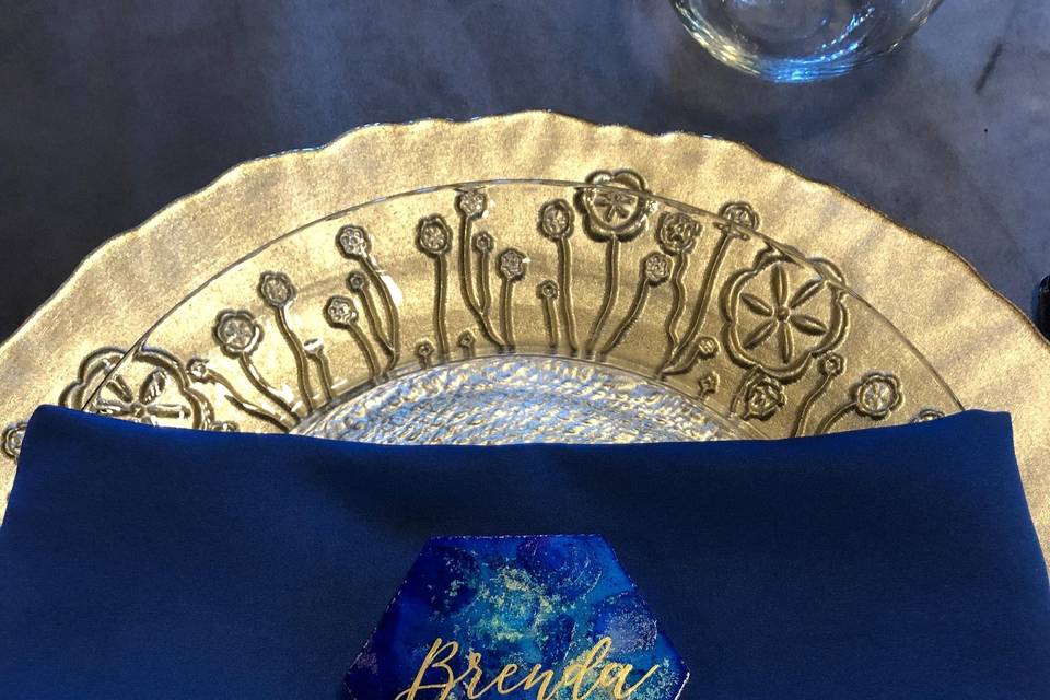 Celestial place card tile