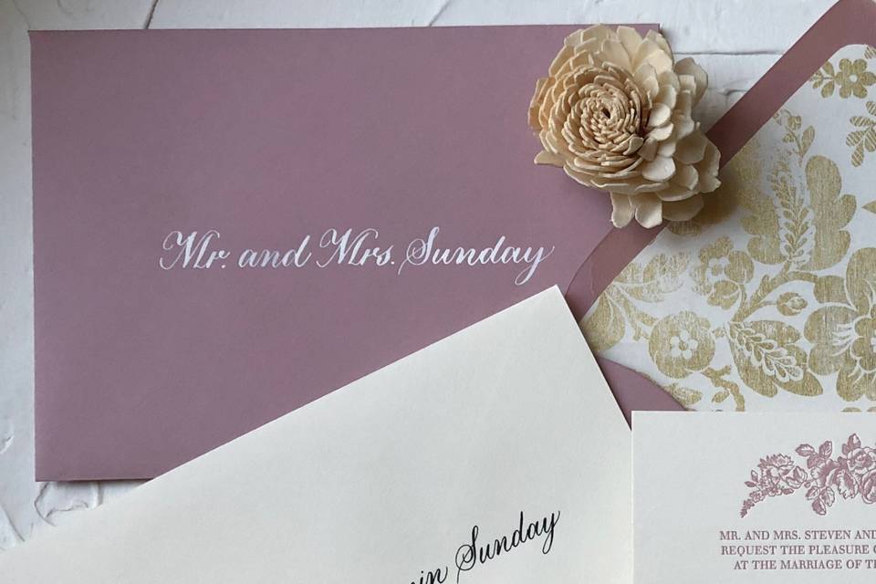 Invitation suite calligraphy