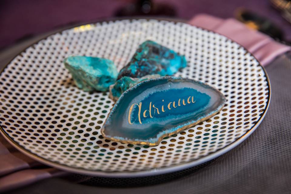 Agate slice place card