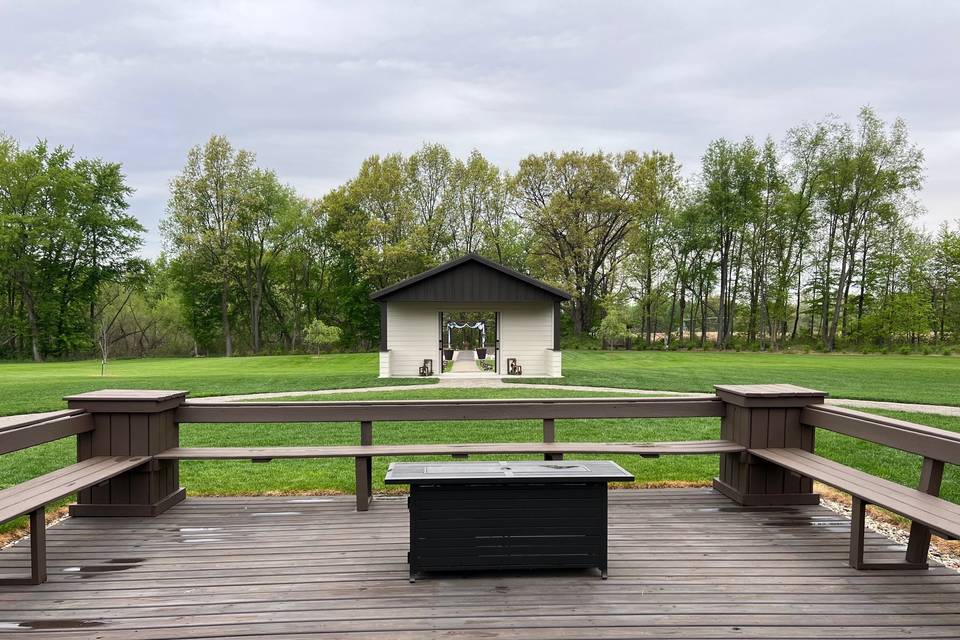 Deck in courtyard