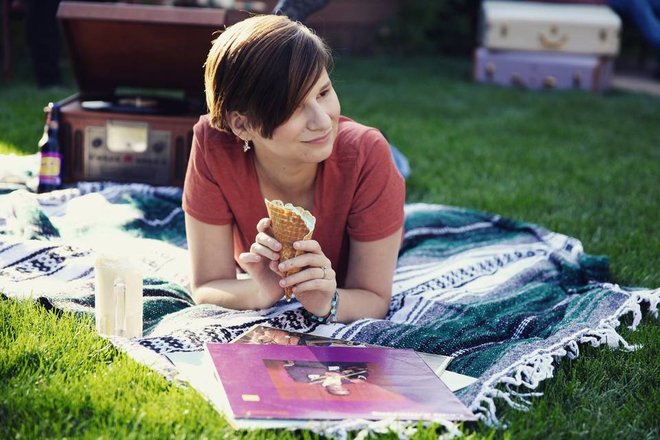 Enjoying delicious ice cream