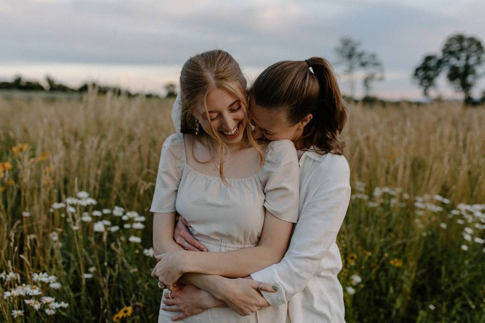 LGBTQ+ Couple hugging