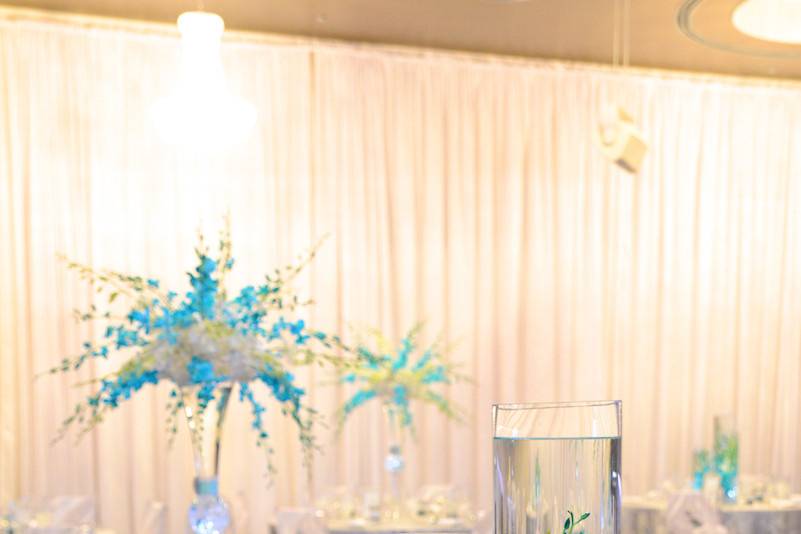 Table setup with centerpiece