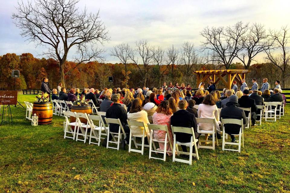 Outdoor wedding ceremony