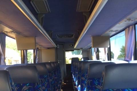 Interior view of 34 passenger mid-sized coach