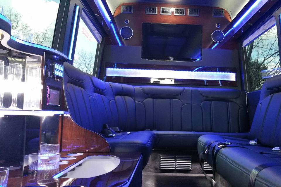 Sprinter limousine interior.