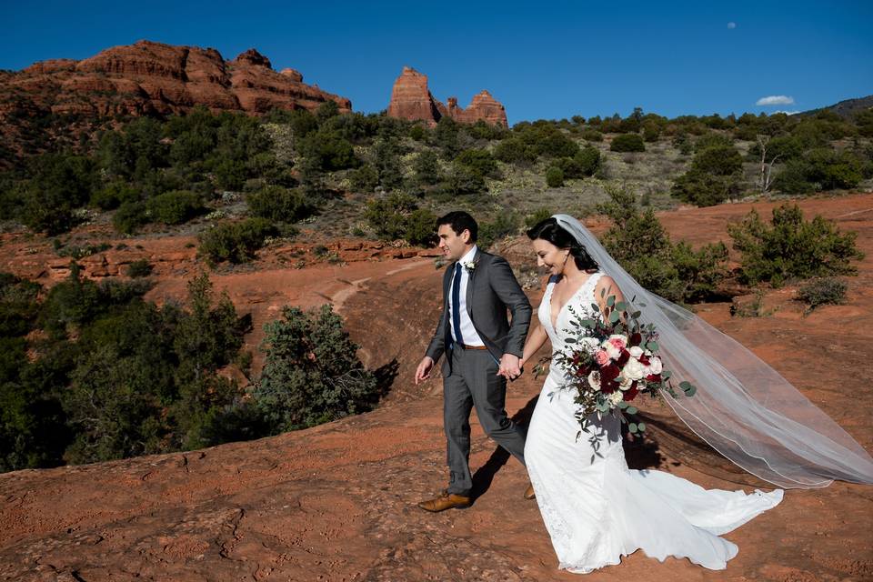 First walk as newlyweds