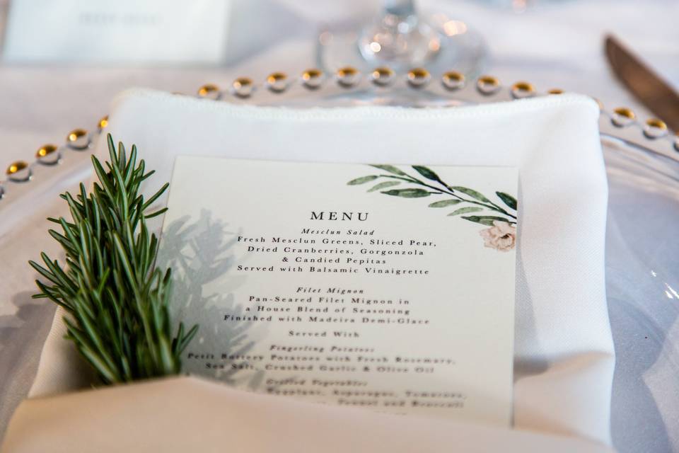 Menu card