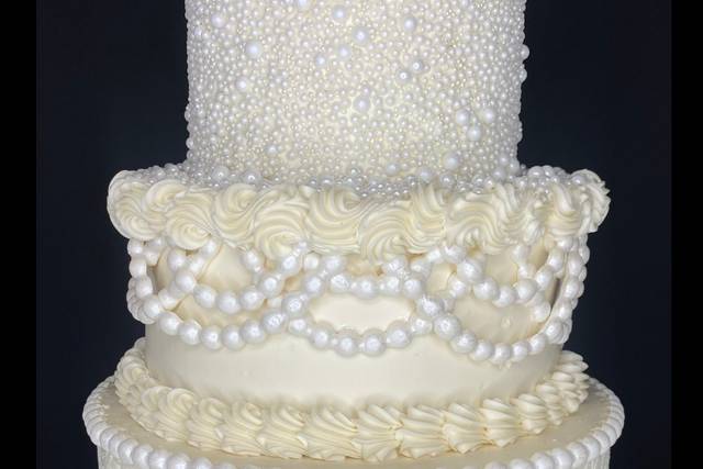3 Tier Pearl Wedding Cake