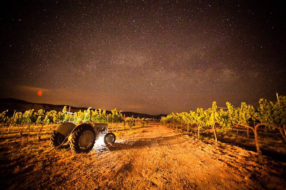 Tractor under the stars