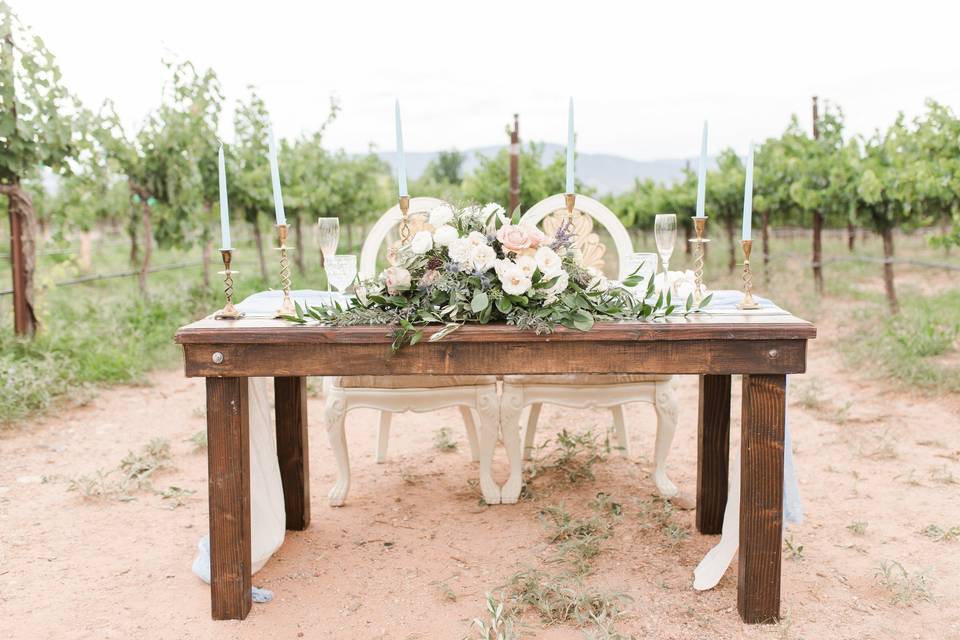 Head table in the vineyard