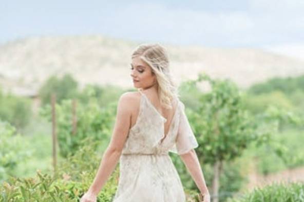 Bride in field