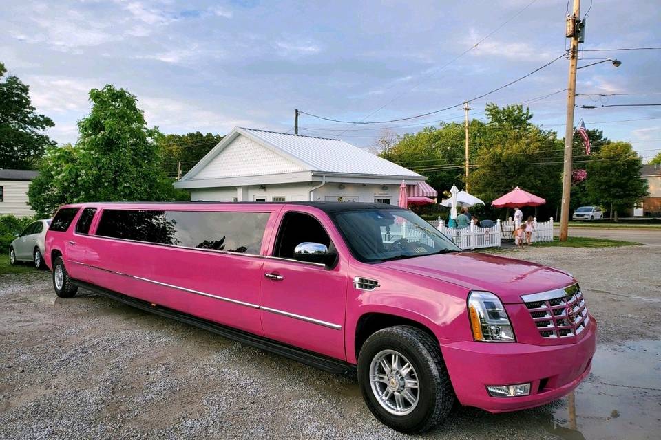 Pink escalade limo