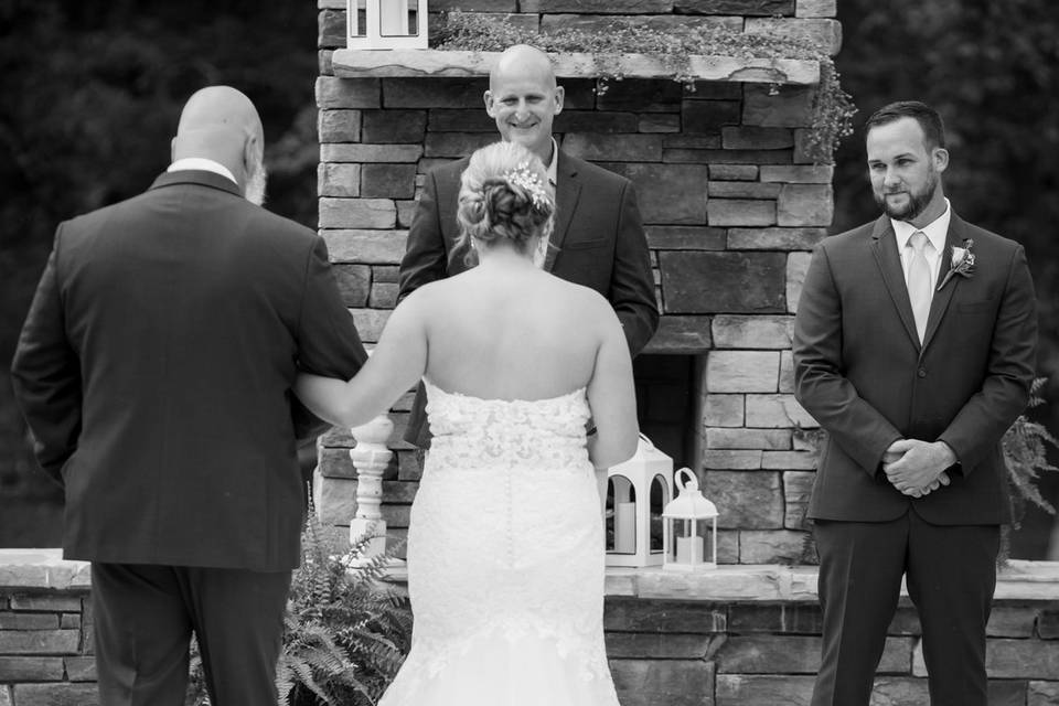 Ceremony at Fireplace