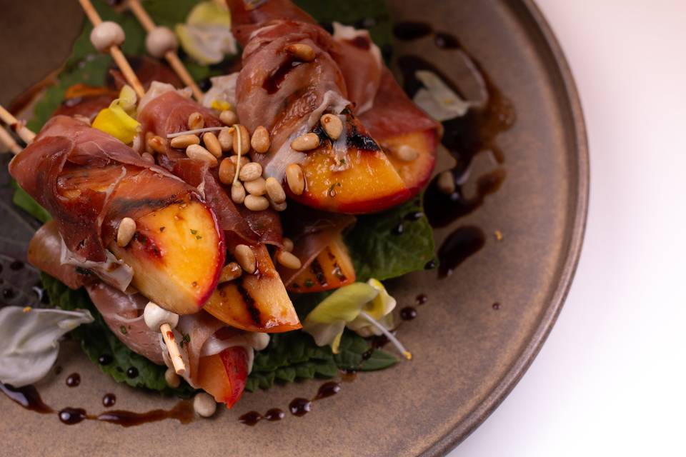 Prosciutto Wrapped Peaches