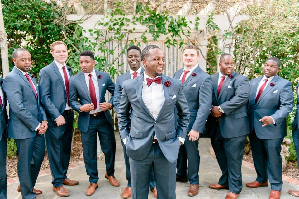 The groom with his groomsmen