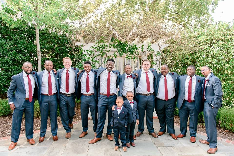 The groom with his groomsmen