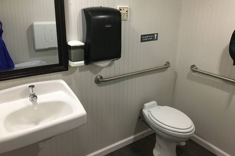 Spacious accessible restroom