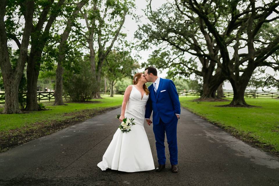 Couple's Portrait Under Oaks