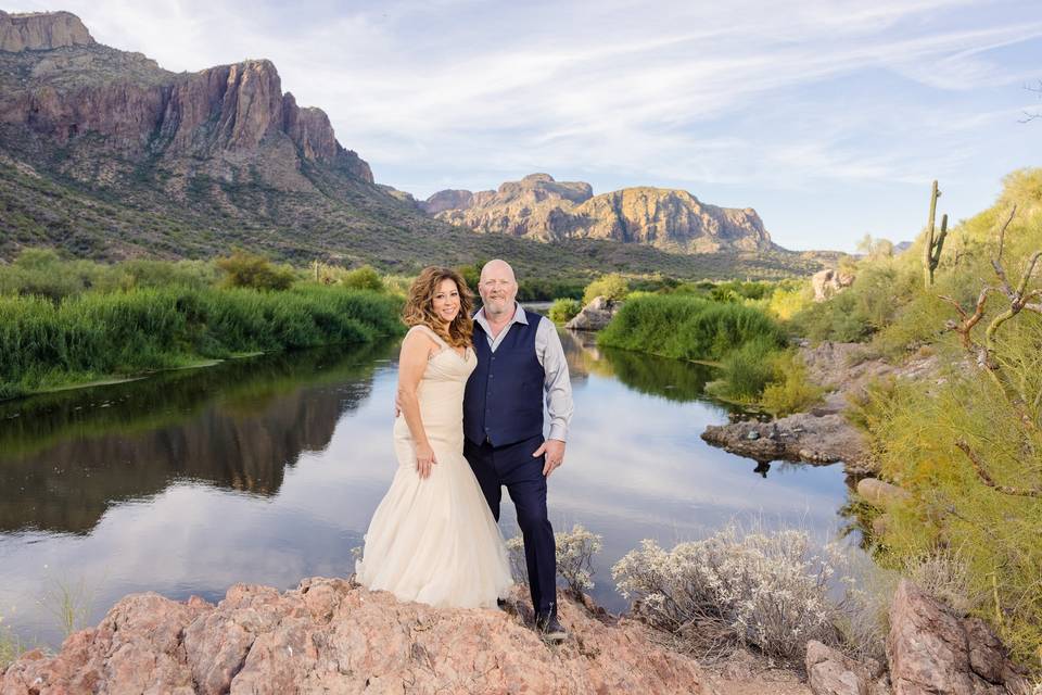 Wedding portraits at the river