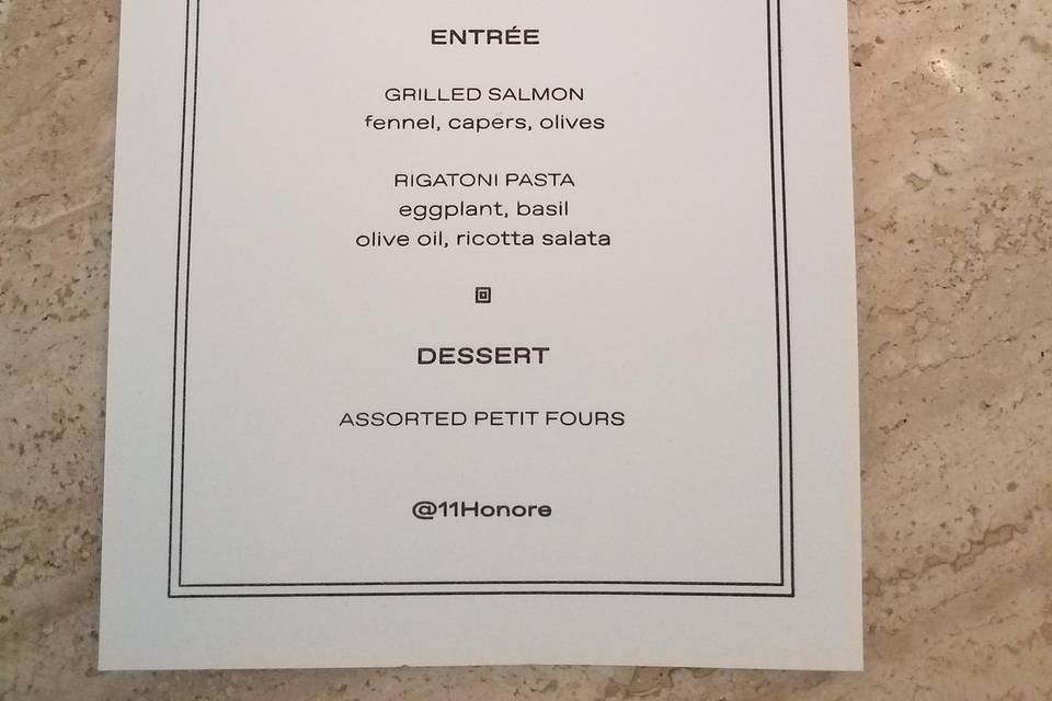 Menu Name Fill in