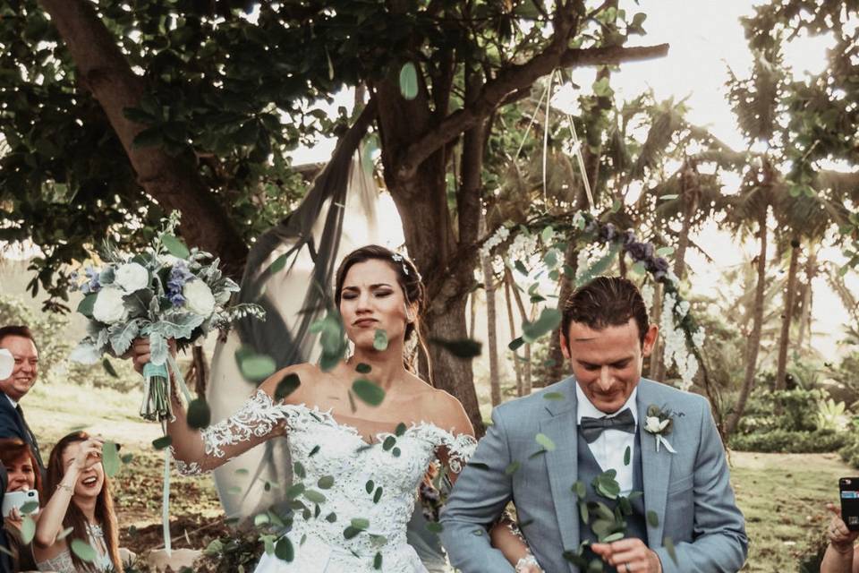 Beach wedding ceremony