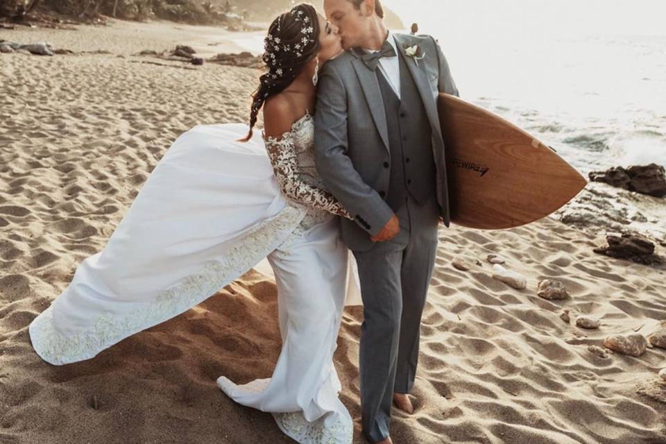 Beach wedding ceremony