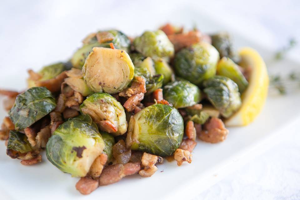 Pan roasted Brussel sprouts