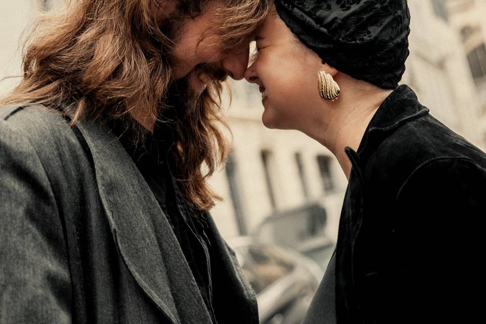 An intimate close moment focus