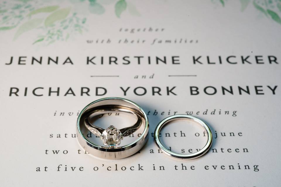 Rings on an invitation