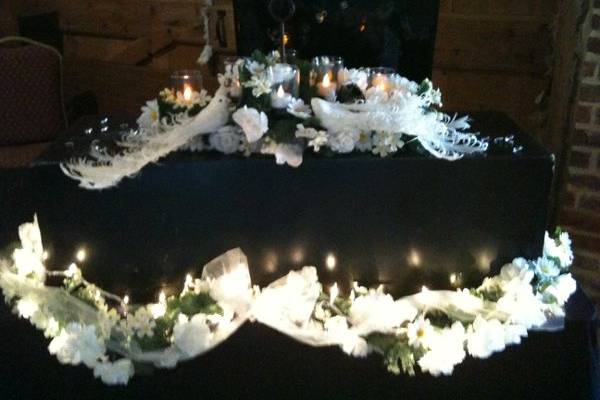 Table display for weddings.