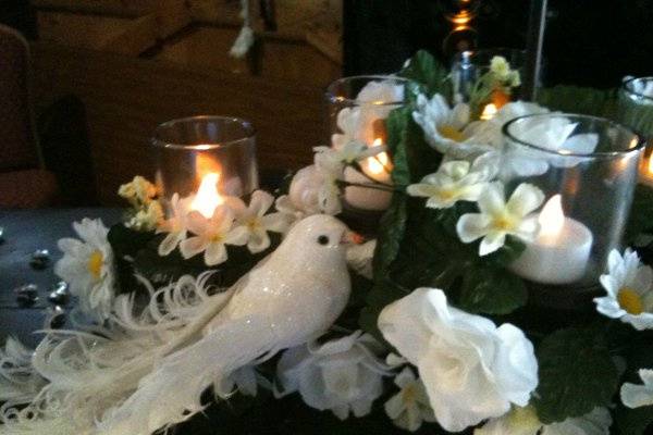 Close up of wedding display.